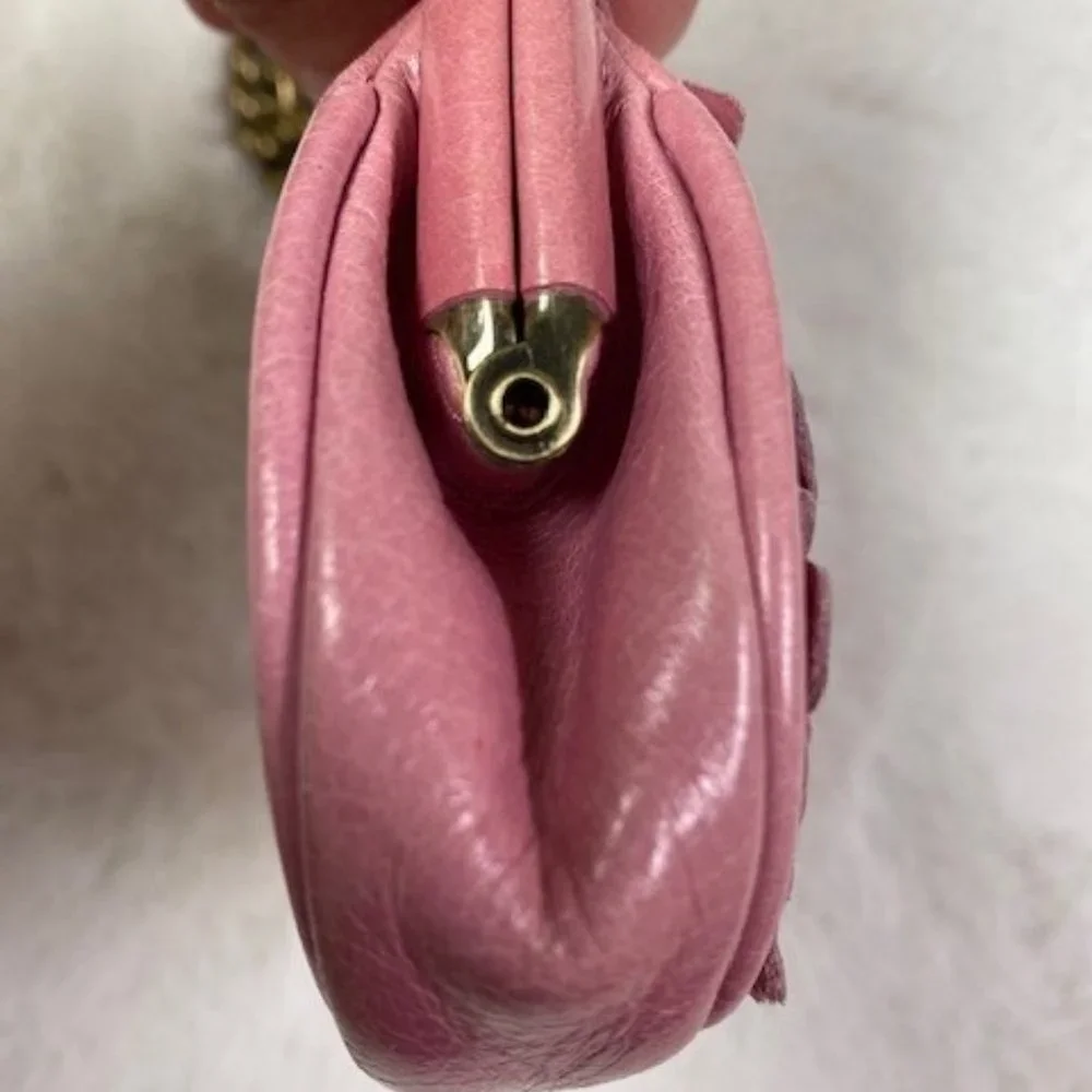 Isabella Fiore Pink Leather Chain Mini Bag w/Floral Appliques MSRP $158. - Picture 8 of 10